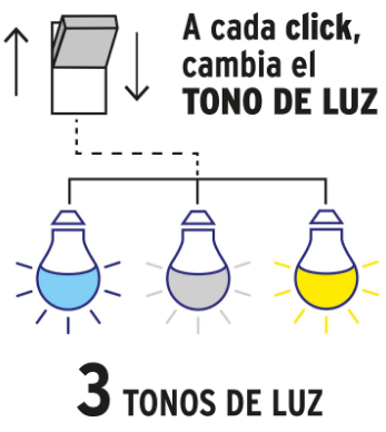LAMPARA DE LED  55W 3 NIVELES DE TEMPERATURAS 49036 *