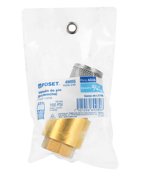 PICHANCHA CON REJILLA ACERO INOXIDABLE 3/4'', FOSET 49055 *
