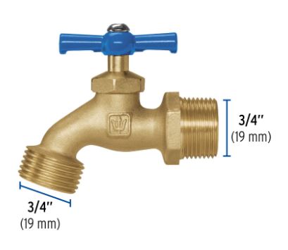 LLAVE PARA MANGUERA, DE LATÓN, 180GR ENTRADA 3/4'', FOSET 49088 N