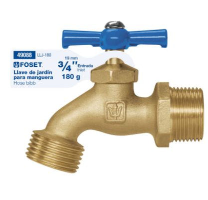 LLAVE PARA MANGUERA, DE LATÓN, 180GR ENTRADA 3/4'', FOSET 49088 N