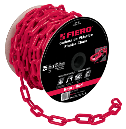 METRO DE CADENA DE 8MM DE PLÀSTICO ROJA 44186 P