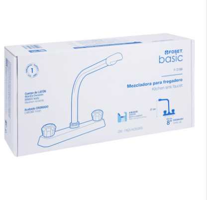 MEZCLADORA 8'' P/FREGADERO, CUELLO, COBRA, NAERALES ACRÌLICO 49192 N