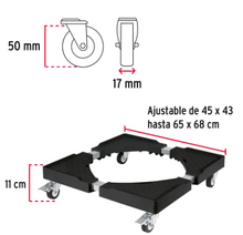 Cargar imagen en el visor de la galería, BASE CON RUEDAS AJUSTABLE PARA LÌNEA BLANCA, FIERO 49301 *
