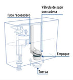 VÁLVULA DE DESCARGA DE PLÁSTICO PARA TANQUE BAJO, FOSET 49345 *