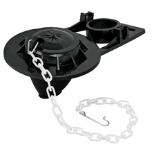 Cargar imagen en el visor de la galería, SAPO DE 2&#39;&#39; PARA WC, NEGRO, CON CADENA PLÁSTICA 49346 P
