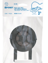 Cargar imagen en el visor de la galería, SAPO DE 2&#39;&#39; PARA WC, NEGRO, CON CADENA PLÁSTICA 49346 P
