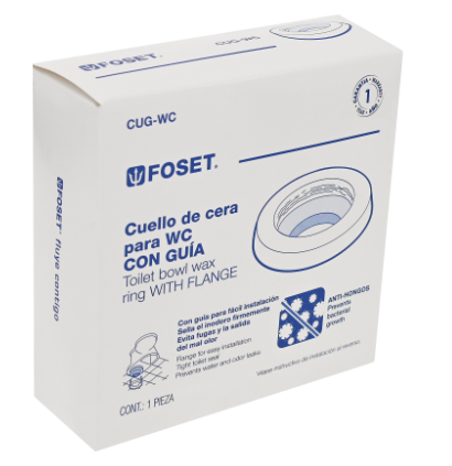 CUELLO DE CERA CON GUÍA PARA WC, 170G, FOSET 49358 *