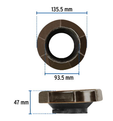 CUELLO DE CERA CON GUÍA PARA WC, 170G, FOSET 49358 *