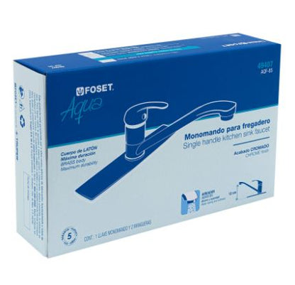 MONOMANDO INOX PARA FREGADERO, CUELLO RECTO, FOSET 49407 N