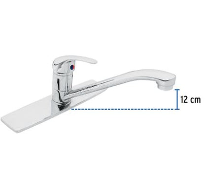 MONOMANDO INOX PARA FREGADERO, CUELLO RECTO, FOSET 49407 N