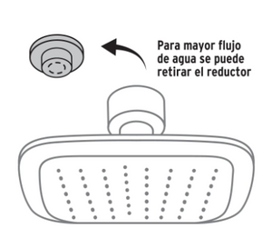 REGADERA CUADRADA, PLÀSTICA, 8'', CON BRAZO AERO 49452 P