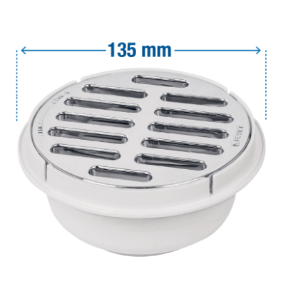 COLADERA UNIVERSAL DE POLIPROPILENO 5'' REJILLA CROMADA 49616 *