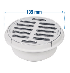 COLADERA UNIVERSAL DE POLIPROPILENO 5'' REJILLA CROMADA 49616 P