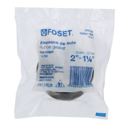 CHUPÓN DE HULE NEGRO, 2" x 1-1/4", FOSET 49626 *