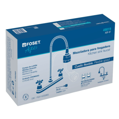 MEZCLADORA P/FREGADERO, MANERALES CRUCETA, CUELLO FLEXIBLE 49819 N