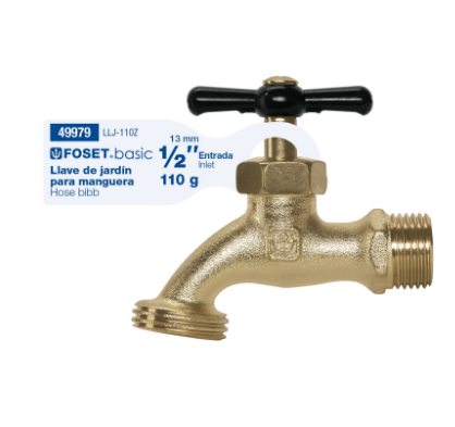 LLAVE DE ZAMAC PARA MANGUERA 1/2'' FOSET 49979 *
