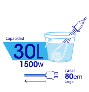 CALENTADOR DE INMERSIÓN PARA AGUA #8, 1500W, 30 L VOLTECK 49980 *