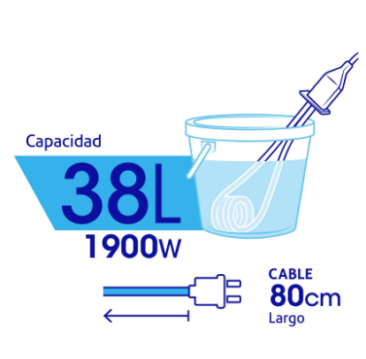 CALENTADOR PARA INMERSIÓN PARA AGUA #10 1900W, 38 L 49981 *