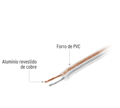 METRO DE CABLE POLARIZADO TRANSPARENTE P/BOCINA 18 AWG 46270-1 N