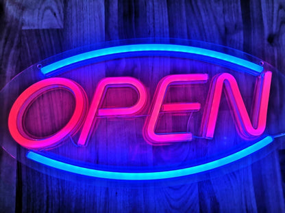 LETRERO LUMINOSO DE NEON "OPEN"