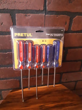 Cargar imagen en el visor de la galería, JUEGO DE DESARMADORES, 6 PIEZAS, MANGO PVC, COD 20214 N
