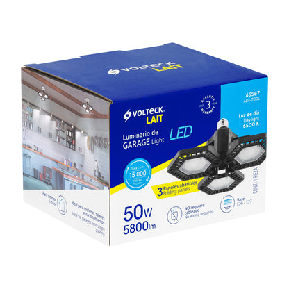 LUMINARIO DE LED 65 W, ALUMINIO CON 3 PANELES ABATIBLES 46587 N