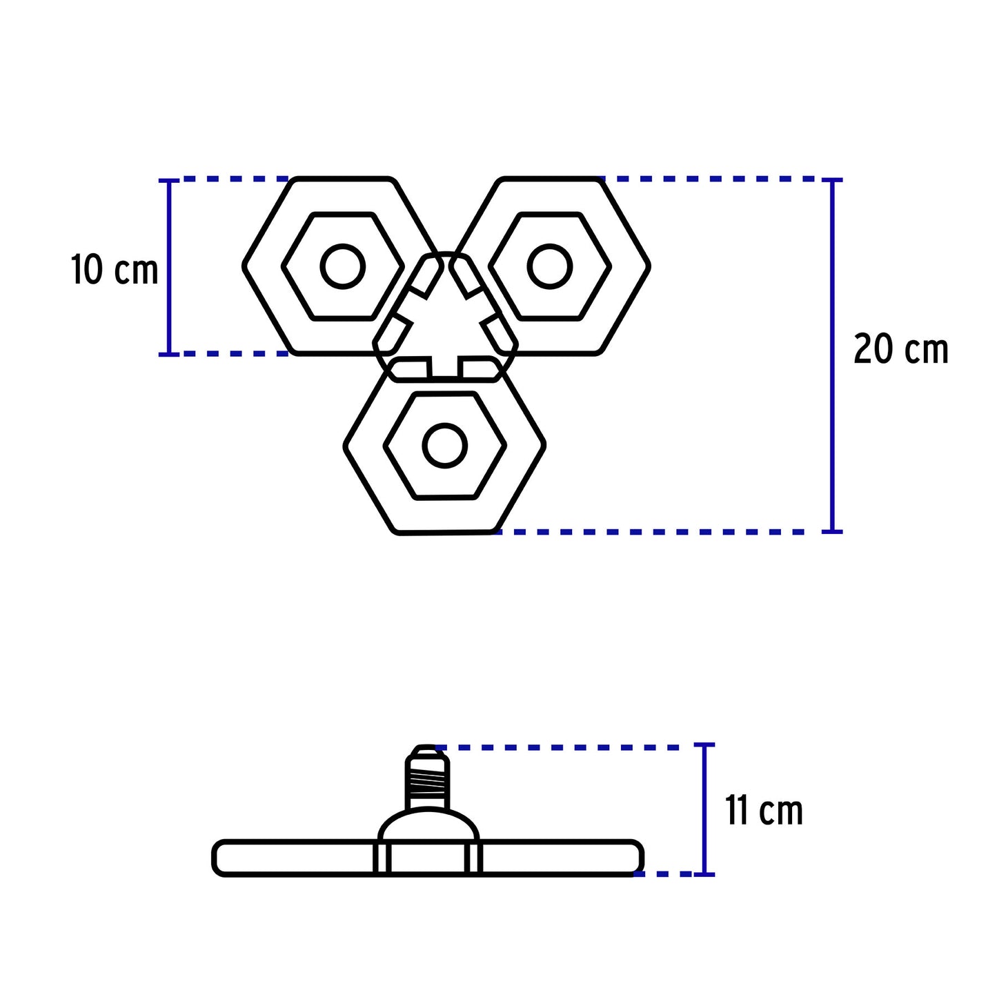 LUMINARIO DE LED 65 W, ALUMINIO CON 3 PANELES ABATIBLES 46587 N