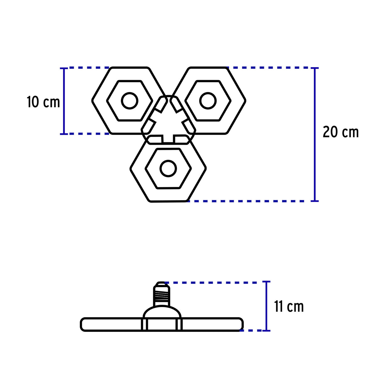 LUMINARIO DE LED 65 W, ALUMINIO CON 3 PANELES ABATIBLES 46587 N