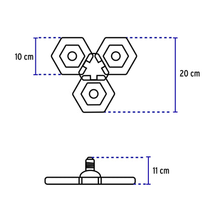 LUMINARIO DE LED 65 W, ALUMINIO CON 3 PANELES ABATIBLES 46587 N