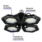 LUMINARIO DE LED 100 W, ALUMINIO CON 4 PANELES ABATIBLES 46588 N