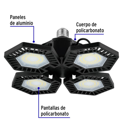 LUMINARIO DE LED 100 W, ALUMINIO CON 4 PANELES ABATIBLES 46588 N