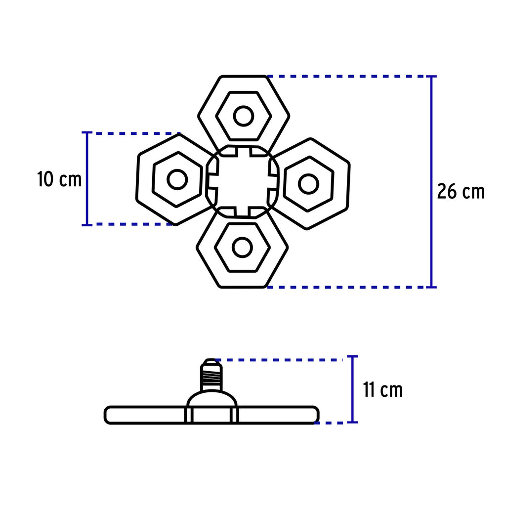 LUMINARIO DE LED 100 W, ALUMINIO CON 4 PANELES ABATIBLES 46588 N