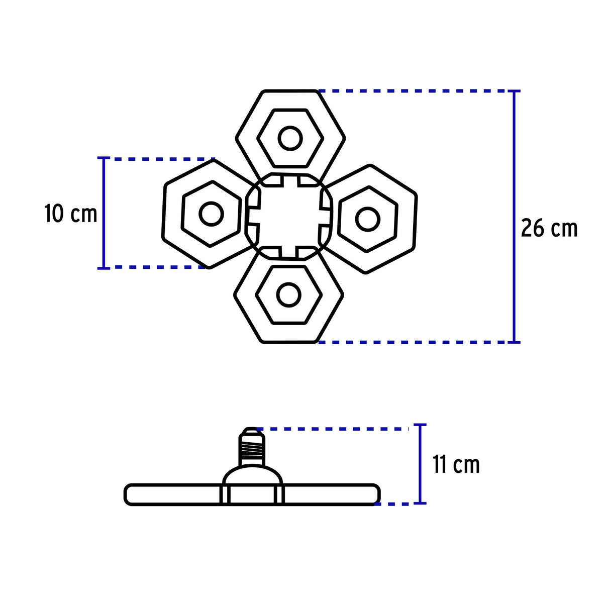 LUMINARIO DE LED 100 W, ALUMINIO CON 4 PANELES ABATIBLES 46588 N