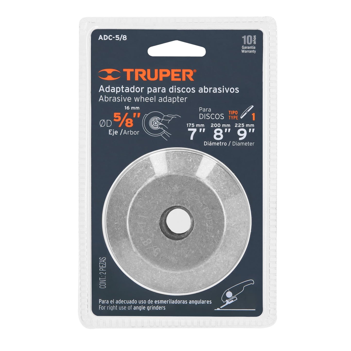 ADAPTADOR PARA DISCOS TIPO 41, ROSCA, 5/8-11 NC, DE 7-9' STD