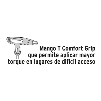 JUEGO DE 8 LLAVES ALLEN MANGO T, PUNTA DE BOLA, 5/64' A 3/8' 100934