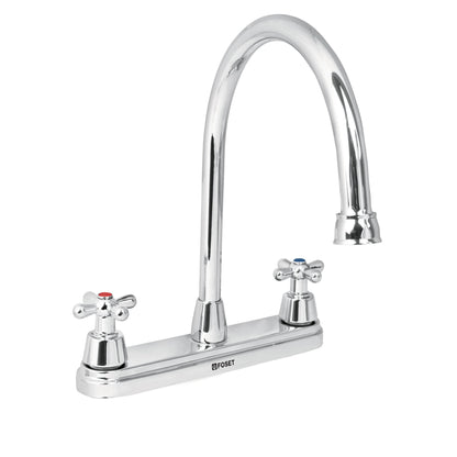MEZCLADORA CROMO 8'' PARA FREGADERO, MANERALES CRUCETA, FOSET 49686 P