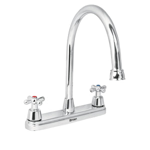 MEZCLADORA CROMO 8'' PARA FREGADERO, MANERALES CRUCETA, FOSET 49686 P