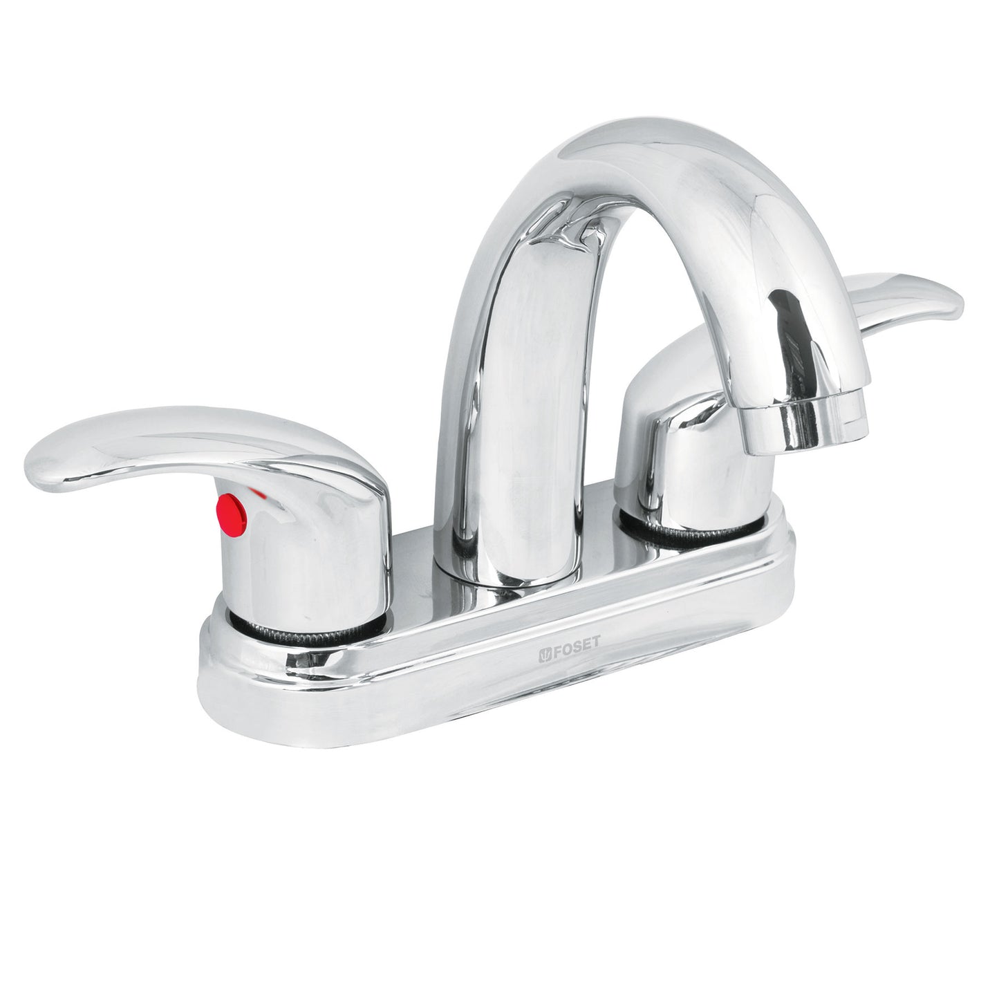 MEZCLADORA CROMO 4'' PARA LAVABO, NARIZ CURVA, PALANCA, FOSET 49693 P