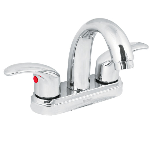 MEZCLADORA CROMO 4'' PARA LAVABO, NARIZ CURVA, PALANCA, FOSET 49693 P
