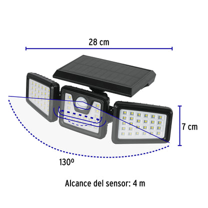 LUMINARIO SOLAR LED 7 W CON SENSOR DE MOVIMIENTO, VOLTECK 49782 *