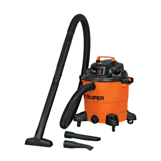 ASPIRADORA DE SÓLIDOS Y LÍQUIDOS DE 12 GAL, PLÁSTICA, TRUPER 101509 N