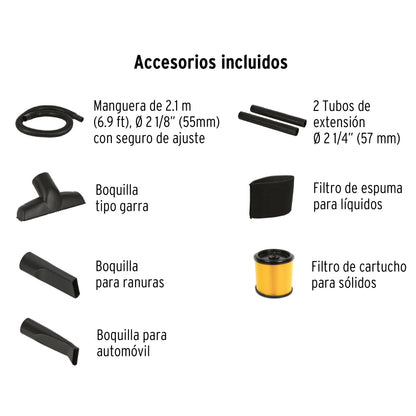 ASPIRADORA DE SÓLIDOS Y LÍQUIDOS DE 12 GAL, PLÁSTICA, TRUPER 101509 N