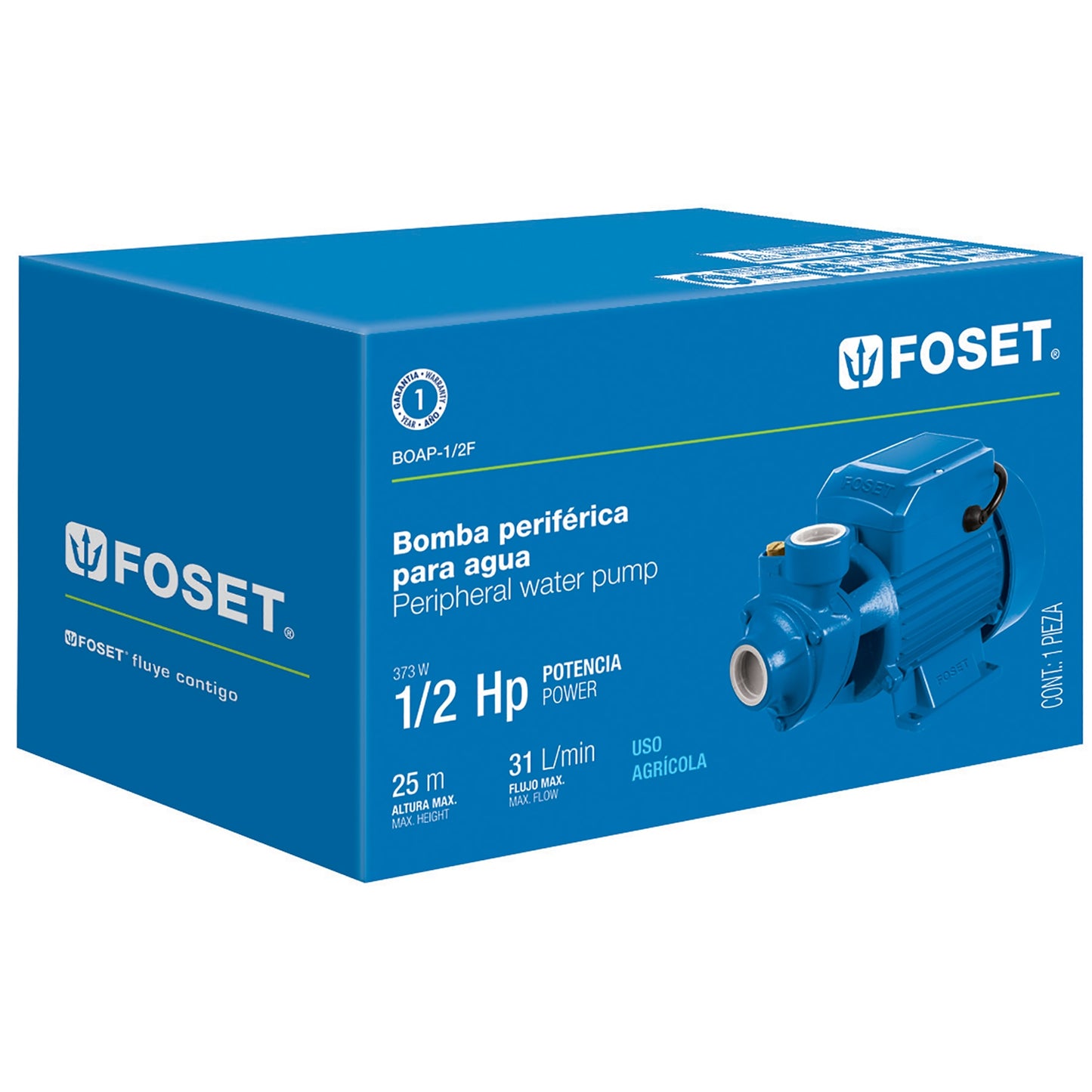 BOMBA ELÉCTRICA PERIFÉRICA PARA AGUA 1/2 HP 49877 *