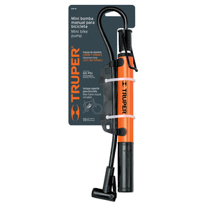 MINI BOMBA MANUAL PARA BICICLETA, 60 PSI TRUPER 13790 *