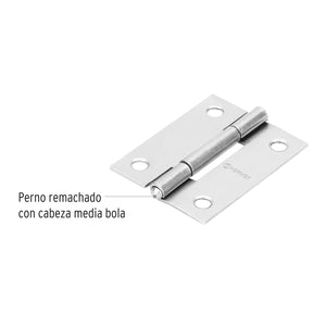 BISAGRA RECTANGULAR 2'' ACERO PULIDO, HERMEX 43187 P