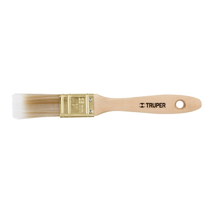 BROCHA CERDAS SINTÉTICAS 1'' CORTE RECTO, MANGO DE MADERA 13342 *