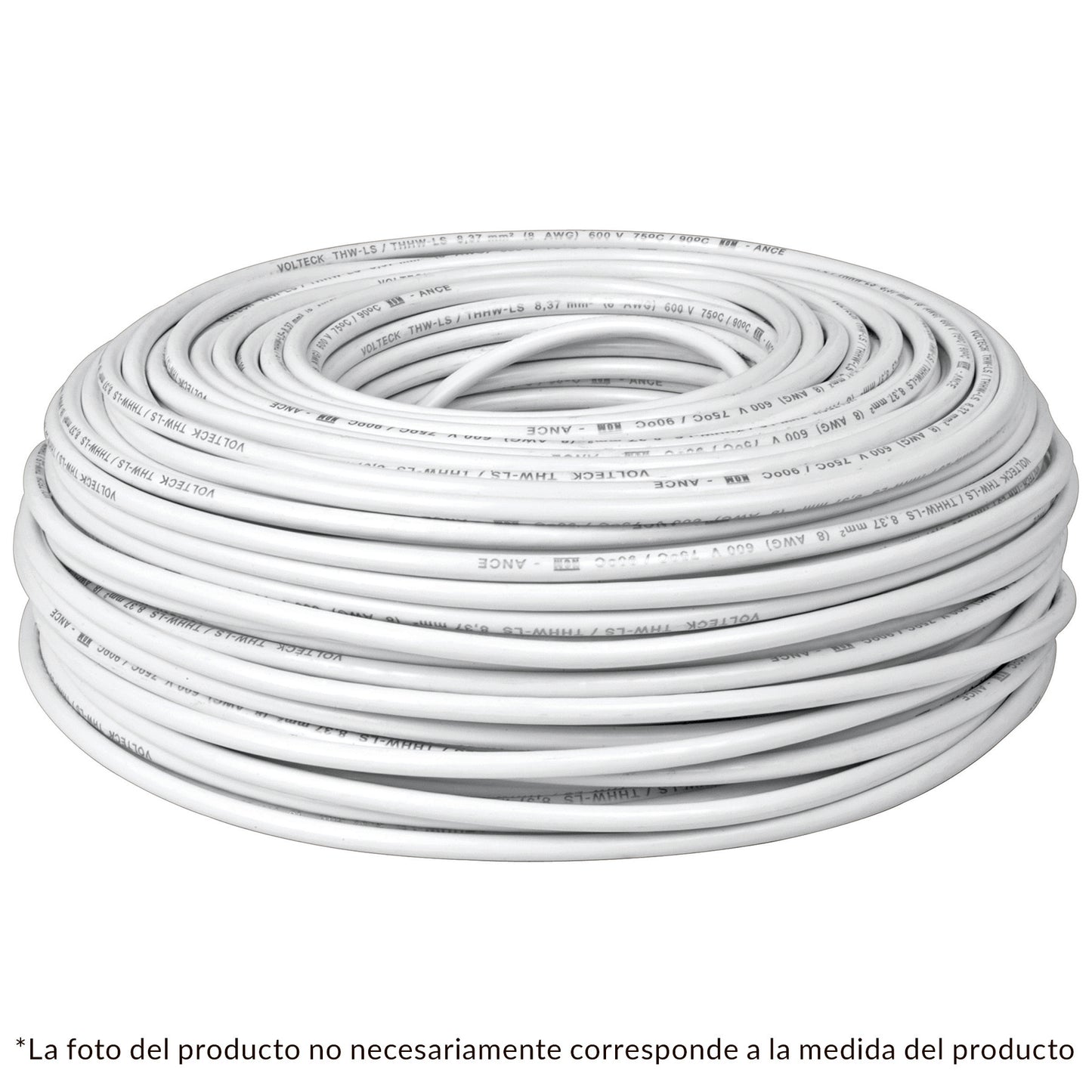 ROLLO DE 100M DE CABLE THHW-LS #10 AWG BLANCO, VOLTECK 46055 *
