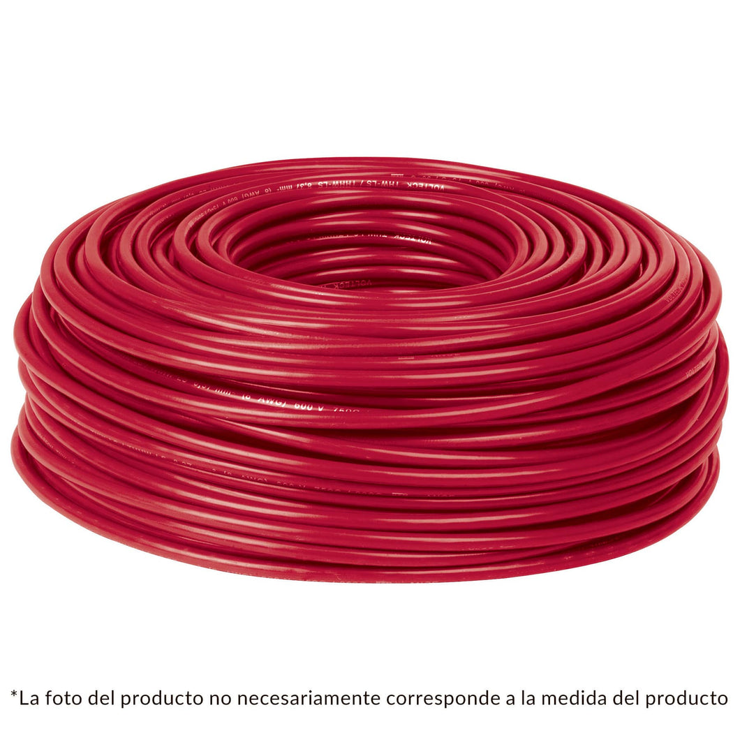 ROLLO DE 100M DE CABLE THHW-LS 10 AWG ROJO, VOLTECK 46059 P