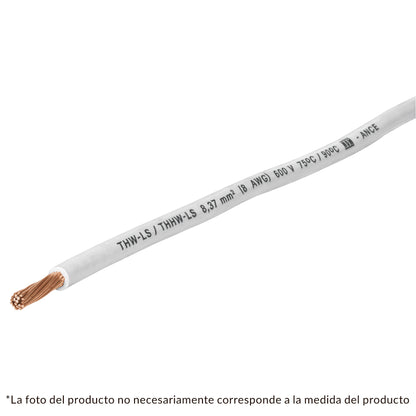 ROLLO DE 100M DE CABLE THHW-LS  #12 AWG BLANCO, VOLTECK 46056 *