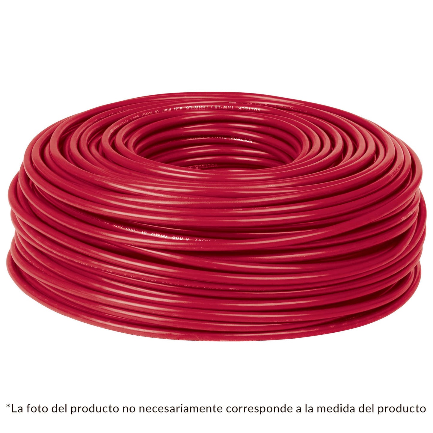 ROLLO DE 100M DE CABLE THHW-LS  #12 AWG ROJO, VOLTECK 46060 *